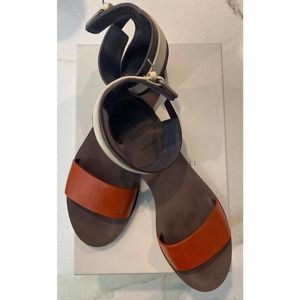 Brunello Cucinelli ankle sandal Designer Leather sz 38/8 Italy Brown $1080 Saks